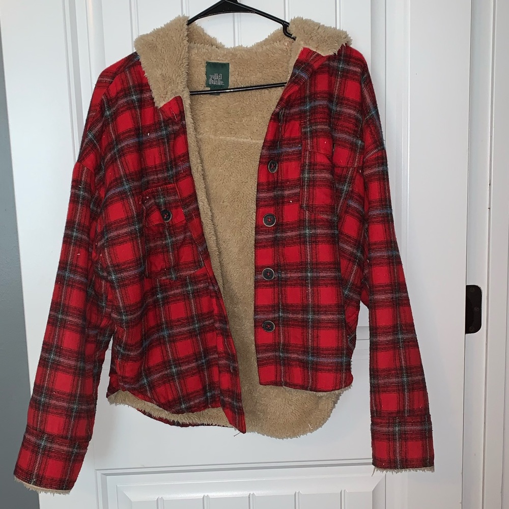 plaid sweater/jacket